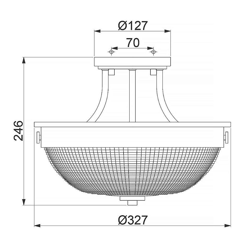 QZ-MANTLE-SF-IS MANTLE Imperial Silver/Clear// потолочный E27 2х60  х   