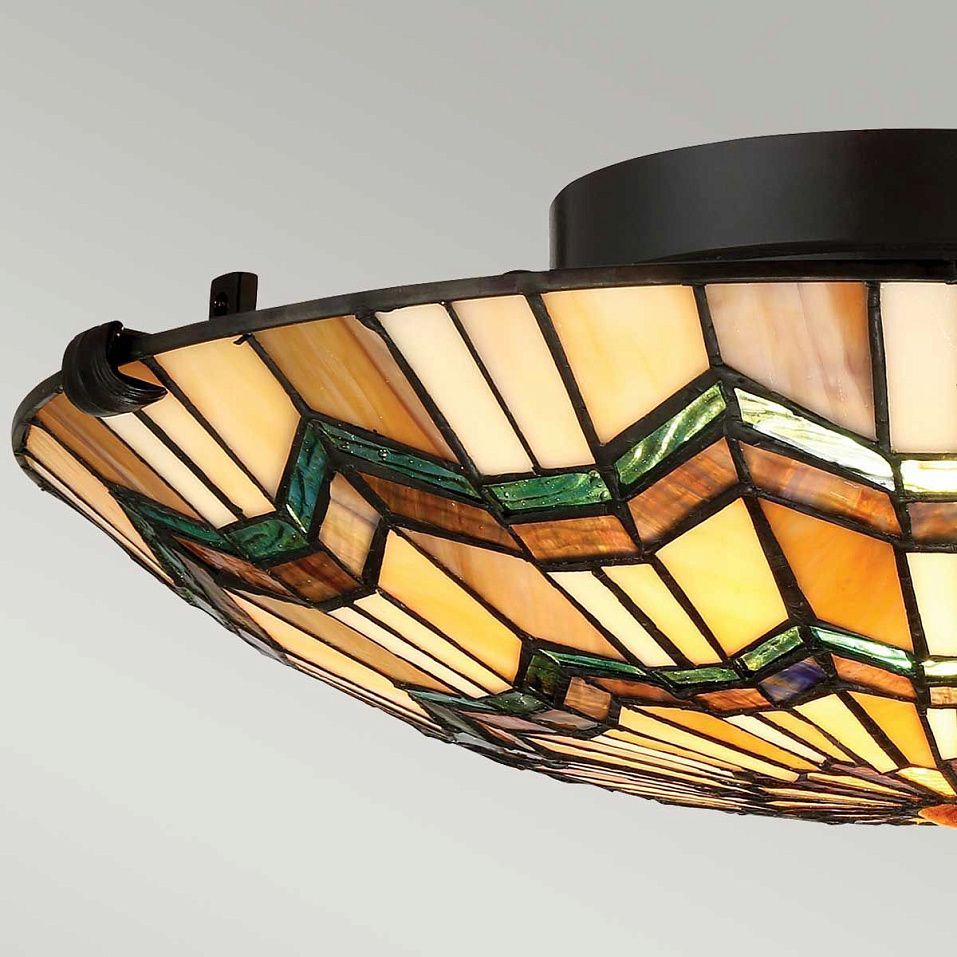 QZ-ALCOTT-F  ALCOTT Valiant Bronze /Multicolor// потолочный E27 2х60  х   