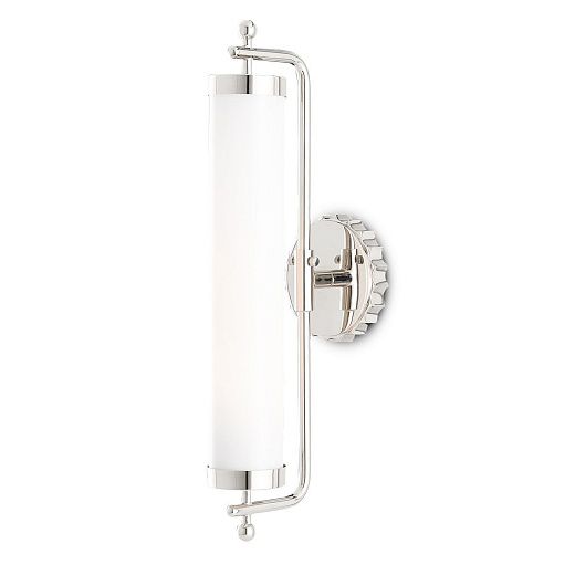 QNC-LATIMER-WB-PN  LATIMER Polished Nickel /White// настенный E27 1х60  х  QNC-LATIMER-WB-PN 