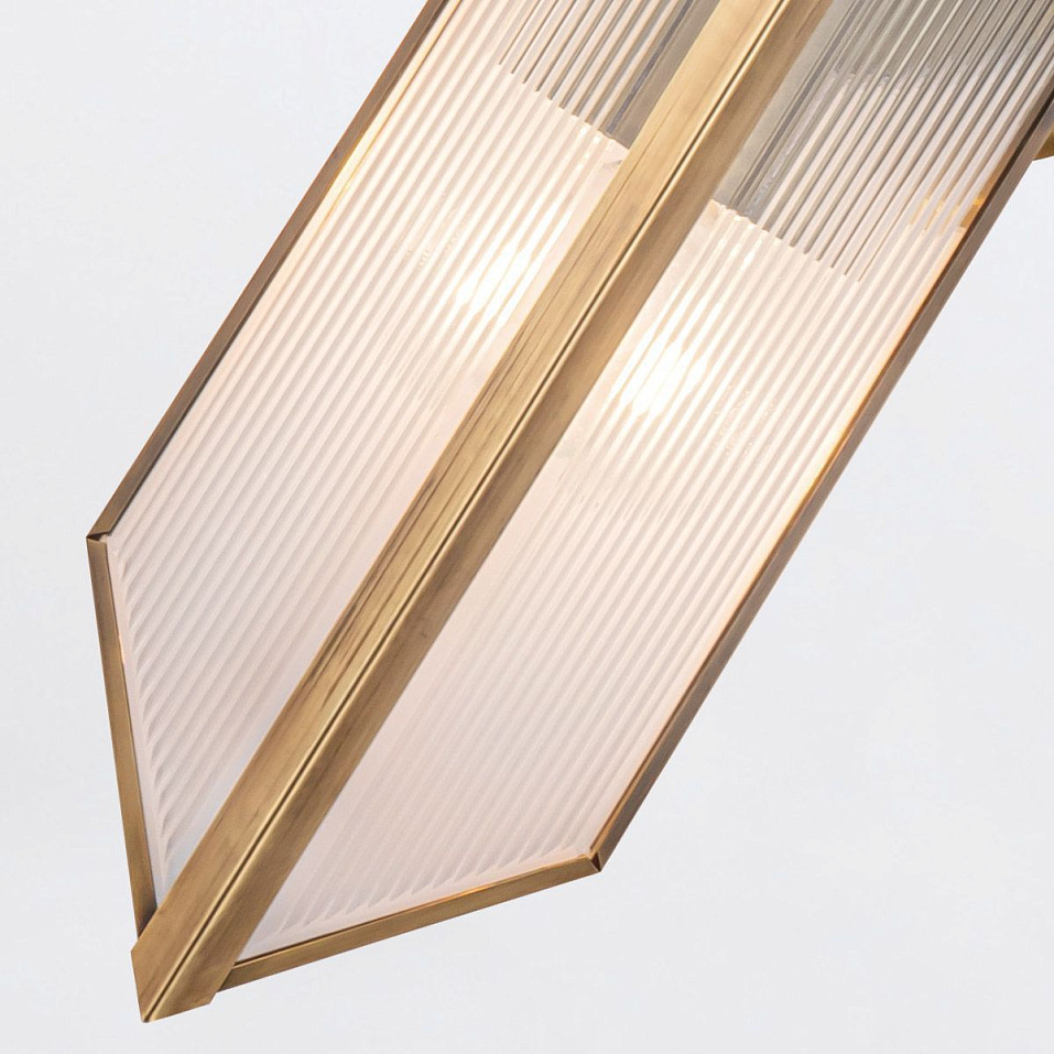 QN-CAIRO-2WB-VBS-CR CAIRO Vintage Brass/Clear Ribbed // настенный E27 2х60  х   