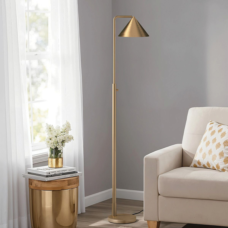 ALM-REMYCK-FL-GD REMYCK Brushed Gold/Brushed Gold// напольный E27 1х60  х   