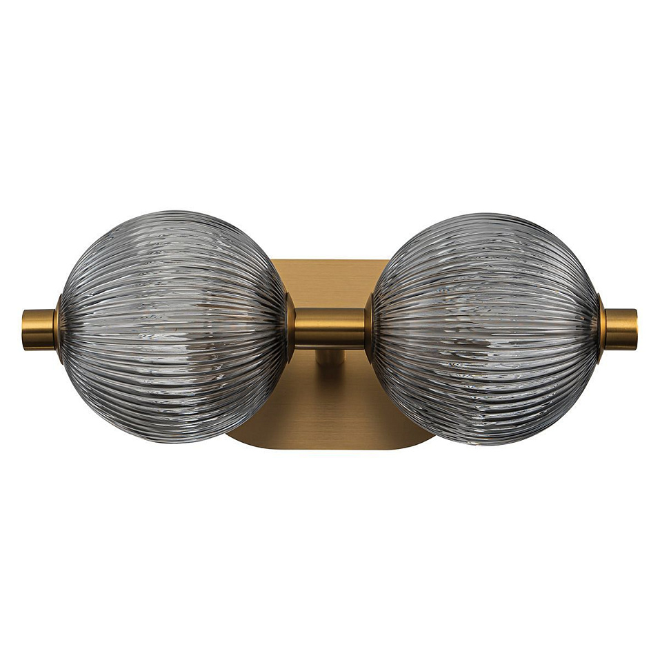 QN-PALMAS-2W-BG PALMAS Brushed Gold/Smoked// настенный LED 1х18  х   