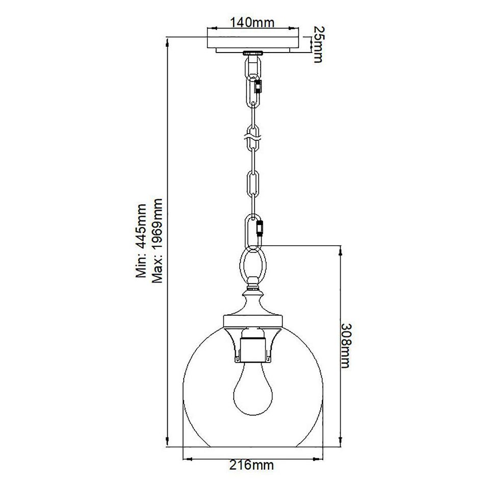 FE-TABBY-P-S TABBY Polished Nickel /Clear// подвесной E27 1х60  х   