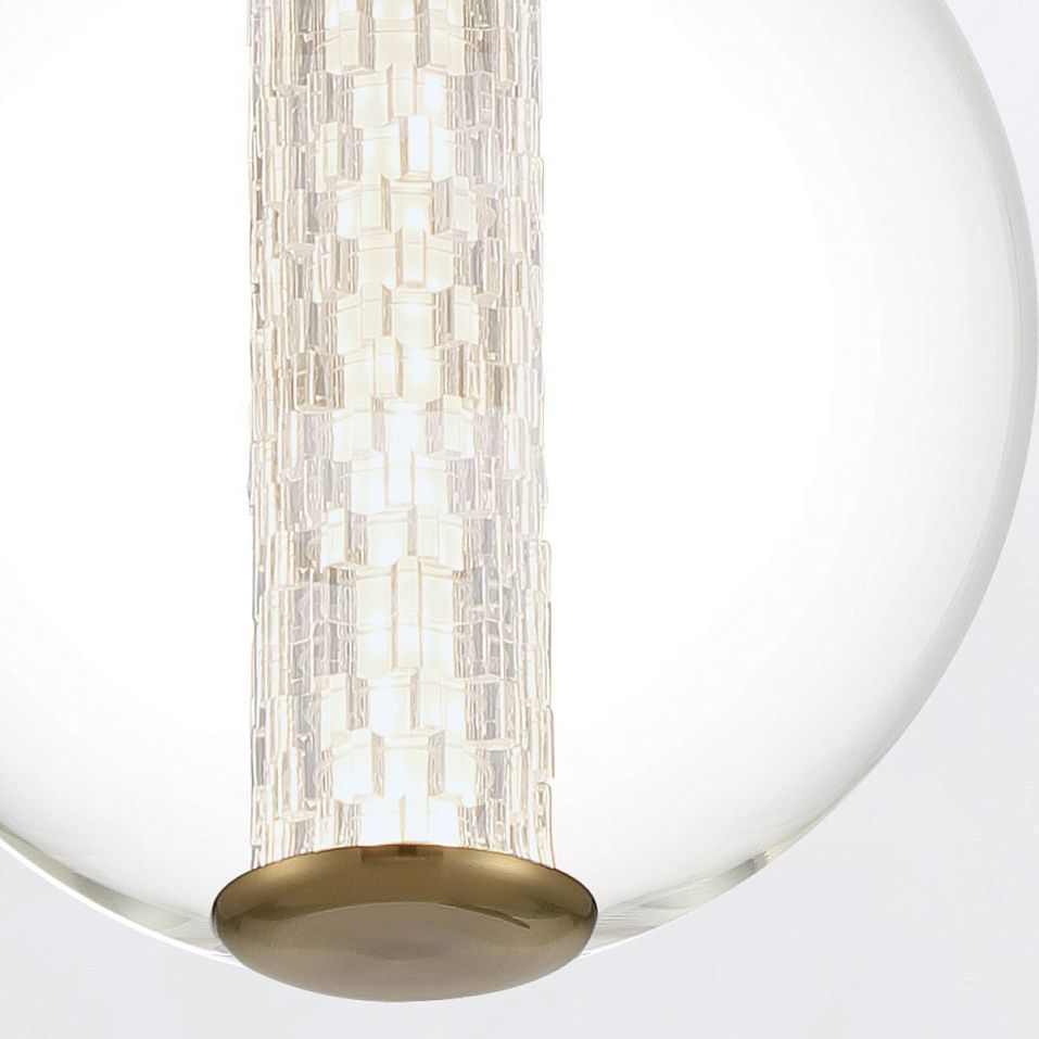 QN-ATOMO-1P-BG ATOMO Brushed Gold/Clear// подвесной LED 1х9  х   