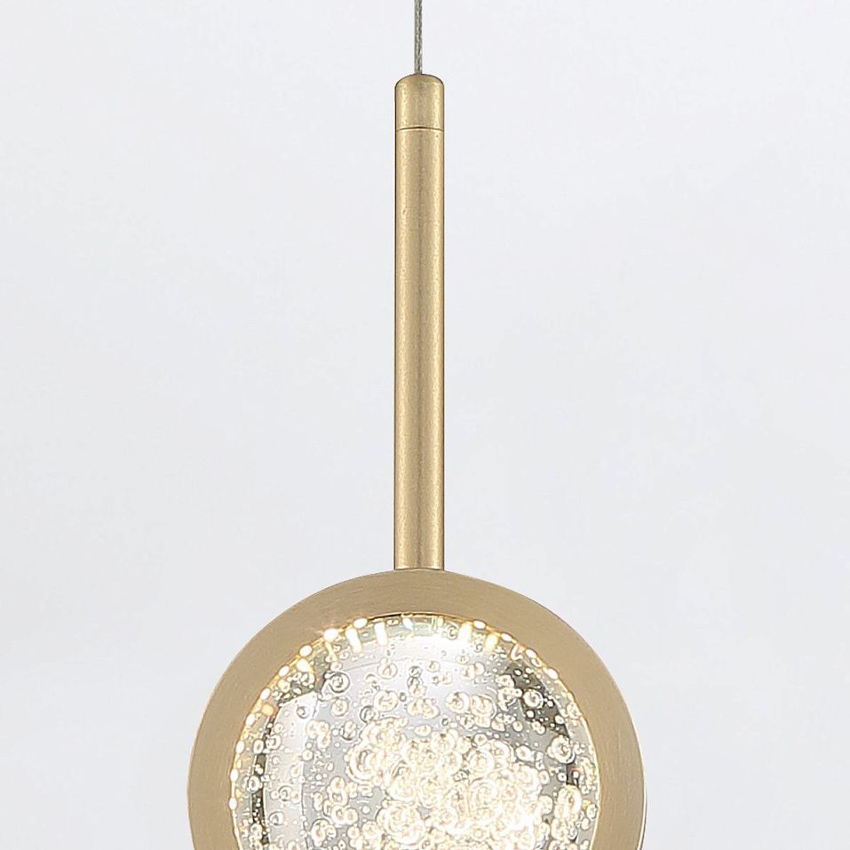 QN-BARLETTA-1P-BG BARLETTA Brushed Gold /Clear Seeded Glass// подвесной LED 1х6  х   