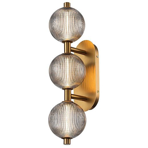 QN-PALMAS-3W-BG PALMAS Brushed Gold/Smoked// настенный LED 1х27  х  QN-PALMAS-3W-BG