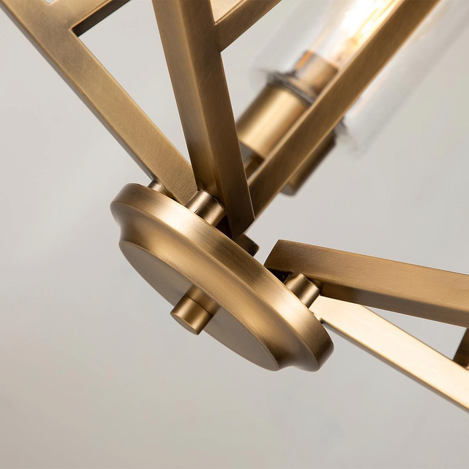 KL-DERYN5-NBR DERYN Natural Brass/Clear Seeded// подвесной E27 5х60  х   