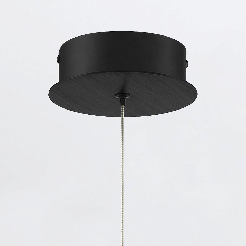 QN-BARLETTA-1P-BK BARLETTA Black/Clear Seeded Glass// подвесной LED 1х6  х   