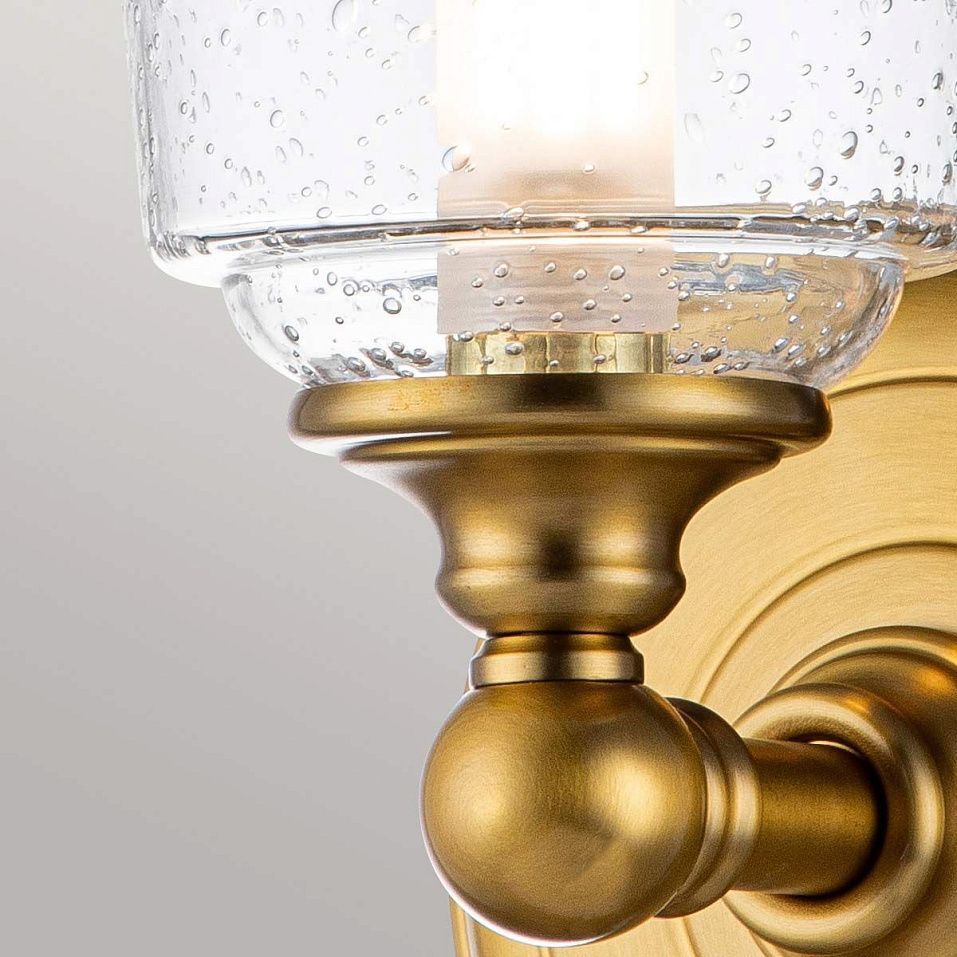 FE-HUGOLAKE1BATH-BB HUGOLAKE Burnished Brass/Clear Seeded // настенный G9 LED 1х3  х   