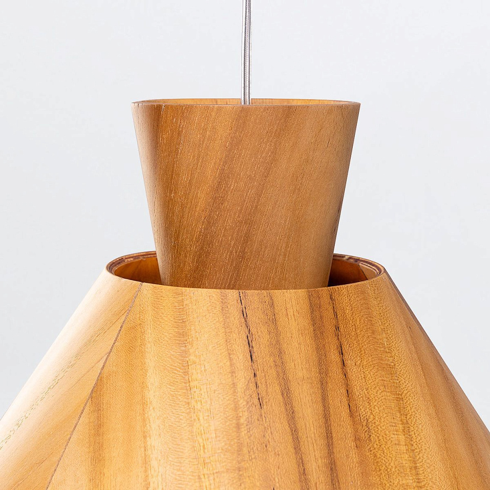 QN-CONICAL-P-M-TEAK  CONICAL Teak Veneer /Teak Veneer // подвесной E27 1х40  х   