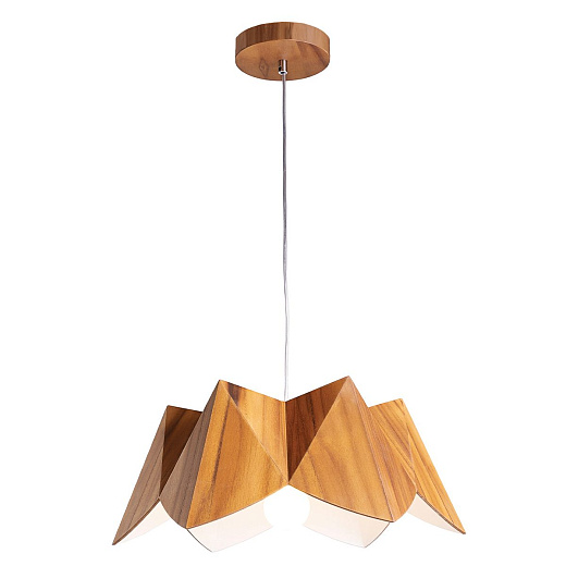QN-PHYSALIS-P-M-TEAK PHYSALIS Teak Veneer /Nickel Plated Aluminium/Teak Veneer// подвесной E27 1х60   QN-PHYSALIS-P-M-TEAK