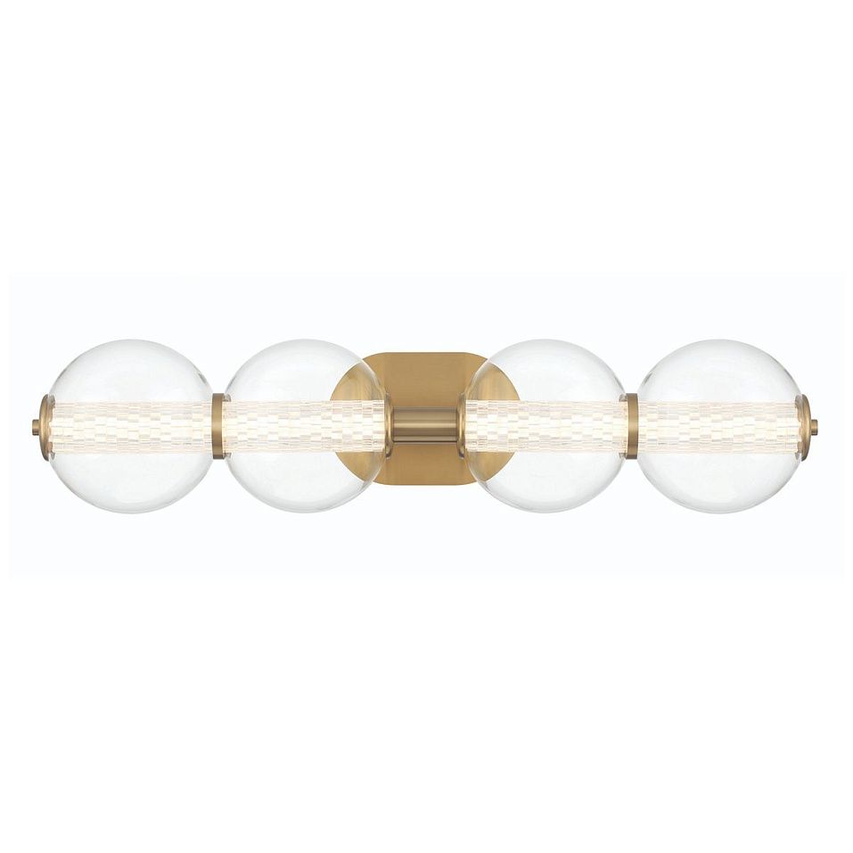 QN-ATOMO-4W-BG ATOMO Brushed Gold/Clear// настенный LED 1х13  х   