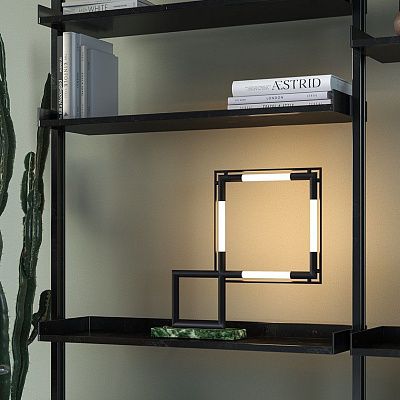 QUADL102V7 QUADRO GREEN MARBLE/BLACK// настольный LED 8х2  х