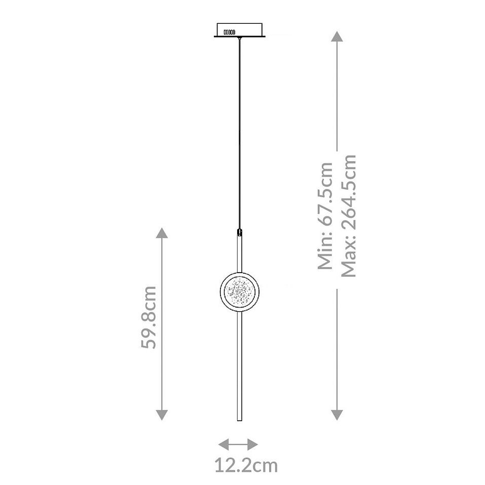 QN-BARLETTA-1P-BG BARLETTA Brushed Gold /Clear Seeded Glass// подвесной LED 1х6  х   