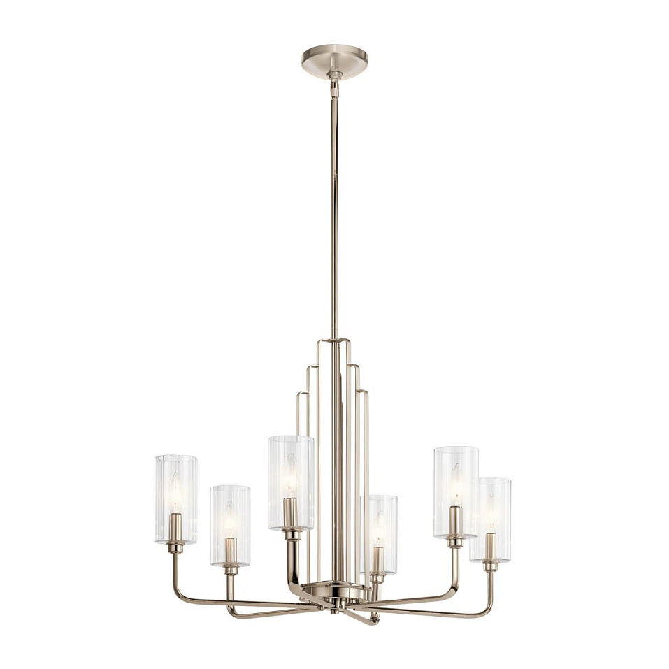 QN-KIMROSE6-PN KIMROSE Polished Nickel/Clear// подвесной E14 6х40  х   
