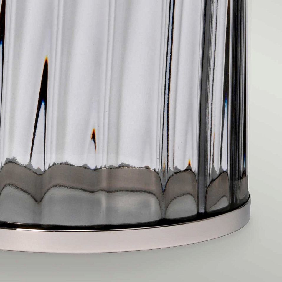 QN-RENO-SMOKE-PN RENO Polished Nickel/grey faux silk// настольный E27 1х60  х   