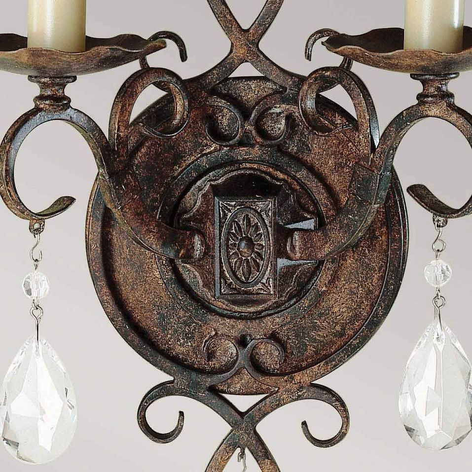 FE-CHATEAU2 CHATEAU Mocha Bronze/ K9 Cut Glass /// настенный E14 2х60  х   
