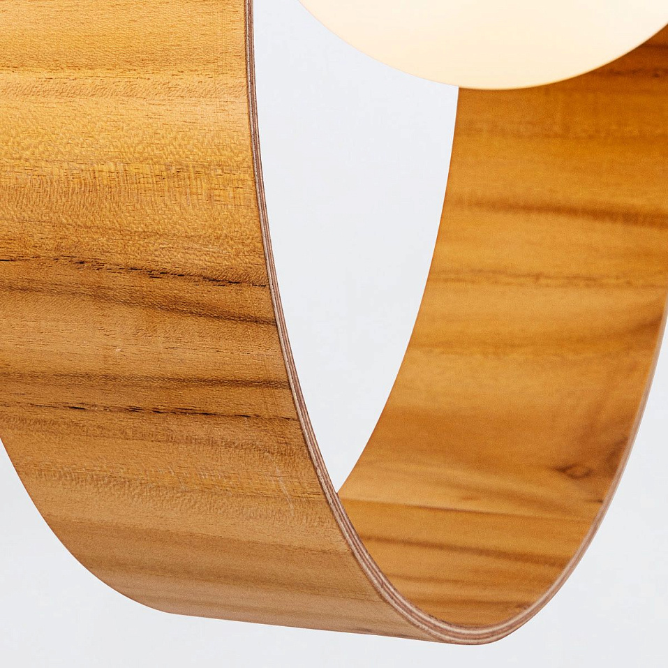 QN-SFERA-1P-TEAK SFERA Teak Veneer /Nickel-Plated Aluminium/Opal// подвесной E27 1х40  х   