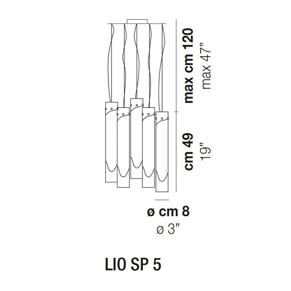 LIO SP5 BC/CR NI  nickel satin/clear/white подвесной E27 5х100  х   