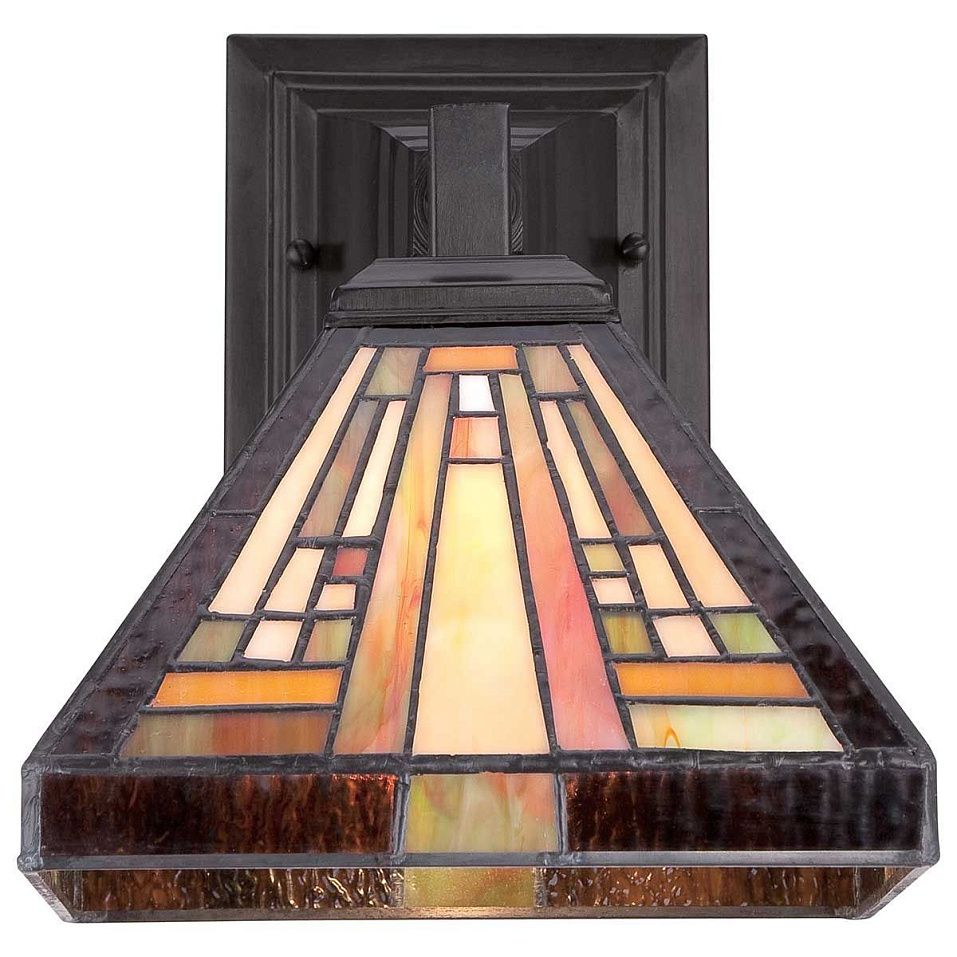 QZ-STEPHEN1 STEPHEN Vintage Bronze/amber, bisque and earthy green// настенный E27 1х60  х   