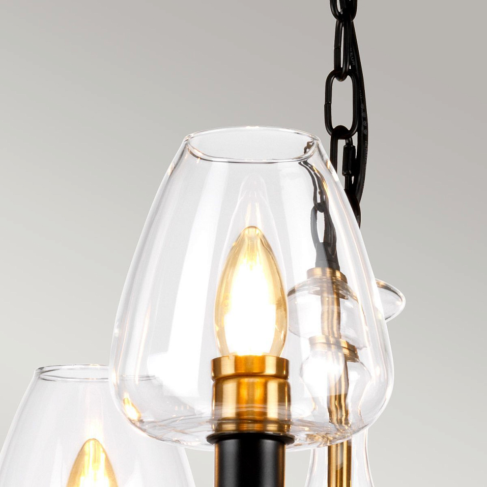 DL-ARMAND5-AB ARMAND Aged Brass Plated & Charcoal Black Paint/Clear// подвесной E14 5х40  х   
