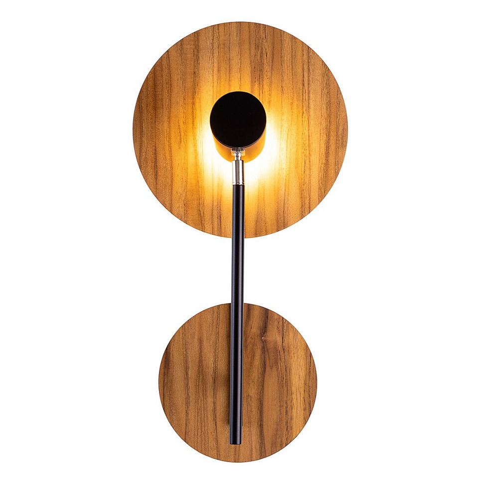 QN-DOT-WB1-TEAK DOT Teak Veneer / Black /Nickel/Teak Veneer// настенный GU10LED 1х8  х   