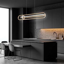 QN-DEMARK-LP-BG DEMARK Brushed Gold///белый подвесной LED 1х58  х  QN-DEMARK-LP-BG