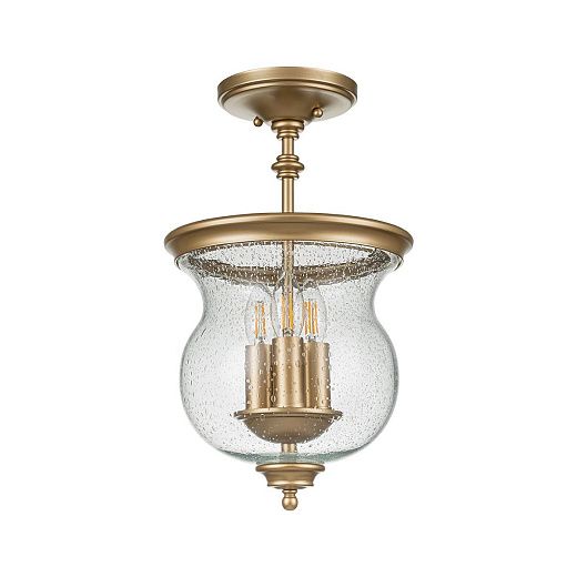 FE-PICKERING-LANE-SF-PNBR PICKERING-LANE Painted Natural Brass /Clear Seeded// потолочный E14 3х40    FE-PICKERING-LANE-SF-PNBR
