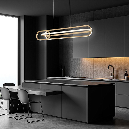 QN-DEMARK-LP-BG DEMARK Brushed Gold///белый подвесной LED 1х58  х  QN-DEMARK-LP-BG