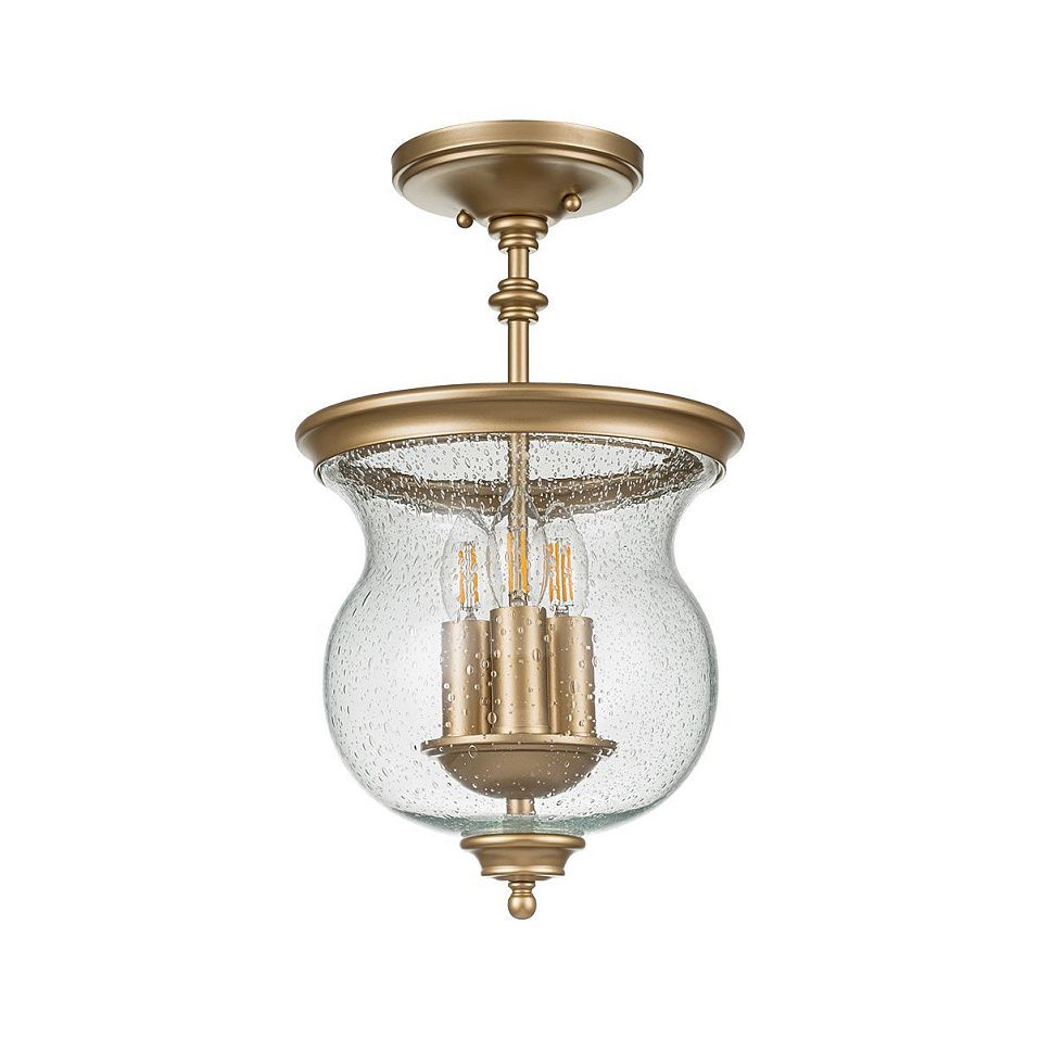 FE-PICKERING-LANE-SF-PNBR PICKERING-LANE Painted Natural Brass /Clear Seeded// потолочный E14 3х40     