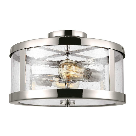 FE-HARROW-SF HARROW Polished Nickel/Clear Seeded// потолочный E27 2х60  х  FE-HARROW-SF