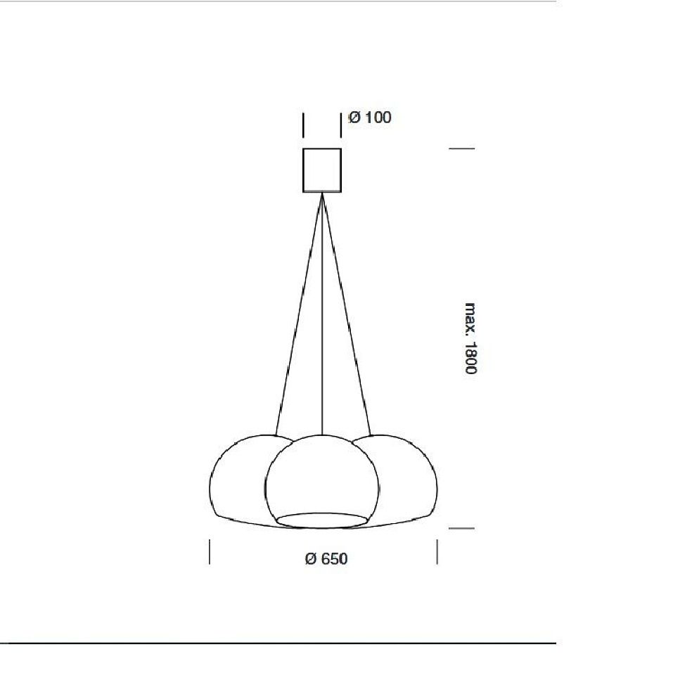 T46H5IZL SPHERE BIG 3 BLACK/BLACK// подвесной E27 3х15  х   