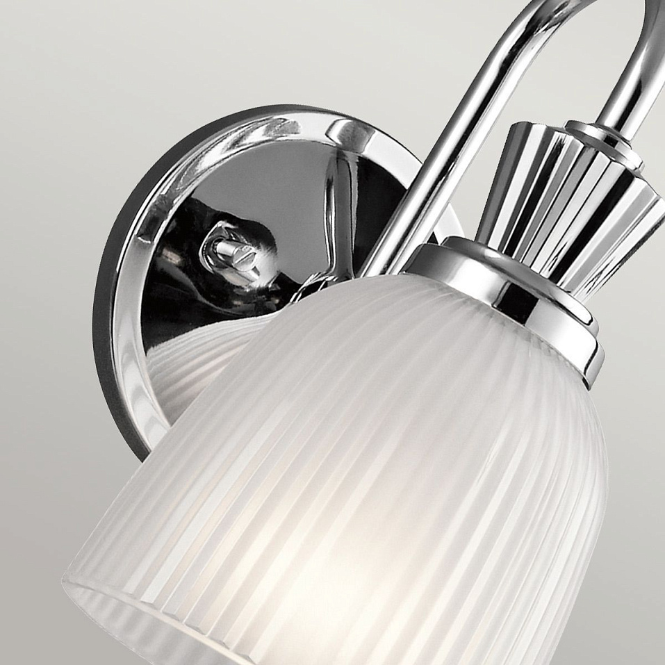 KL-CORA1-BATH CORA Polished Chrome /Ribbed Glass// настенный G9 LED 1х3  х   