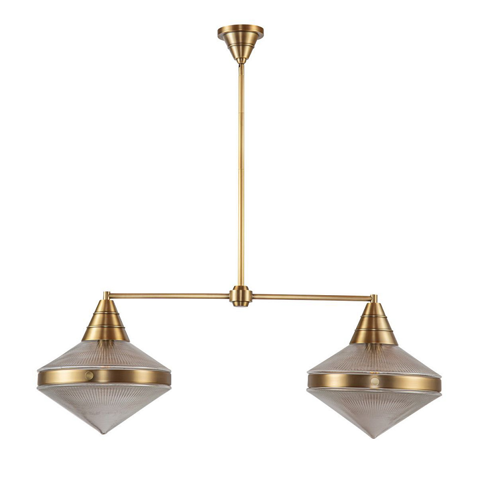 QN-WILLARD-LP2-VBS-PG  WILLARD Vintage Brass /Clear Prismatic// подвесной E27 2х60  х   