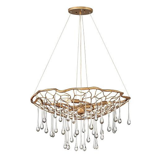 QN-LAGUNA-4P LAGUNA Burnished Gold/Clear Glass/// подвесной E14 4х40  х  QN-LAGUNA-4P