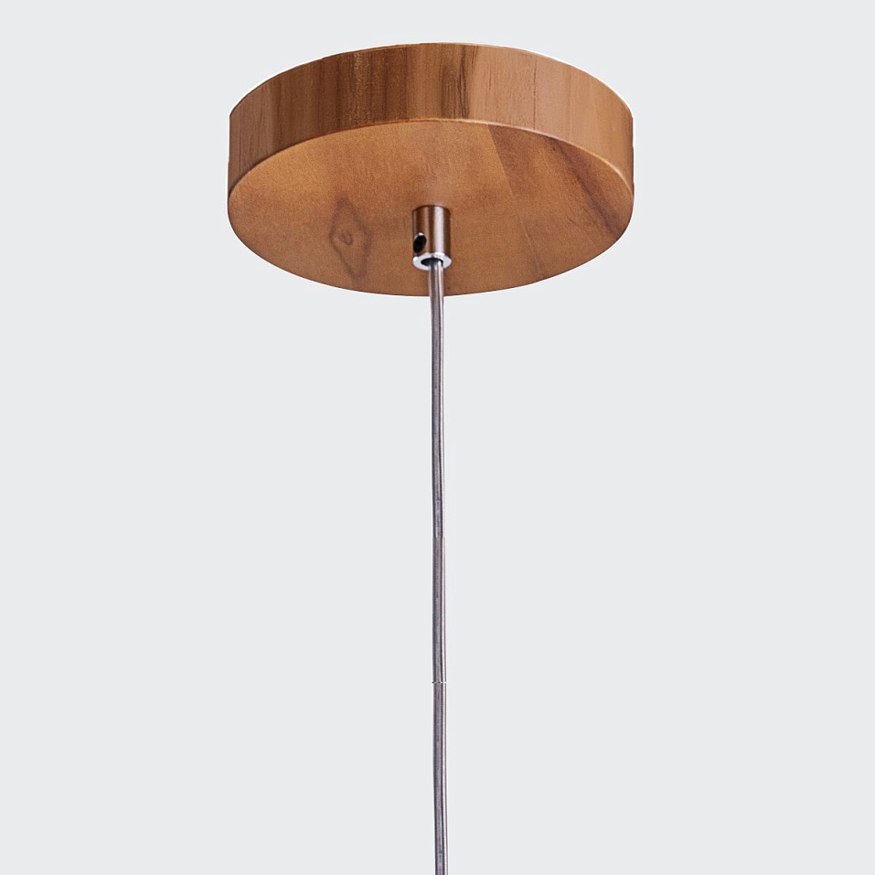 QN-PHYSALIS-P-M-TEAK PHYSALIS Teak Veneer /Nickel Plated Aluminium/Teak Veneer// подвесной E27 1х60    