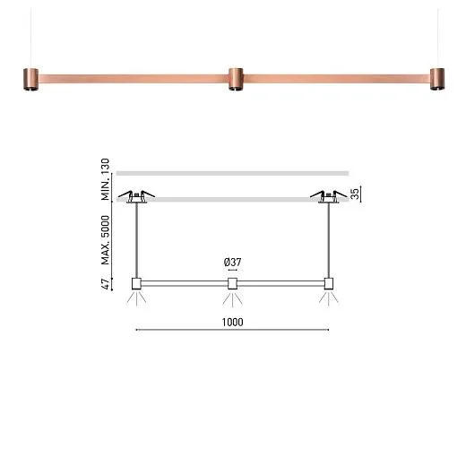 A3420010BC ART Brushed Copper/// подвесной LED 3х2,1  х  A3420010BC