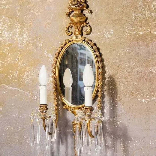 151213  antique gold/mirror// настенный E14 2х40  х  151213
