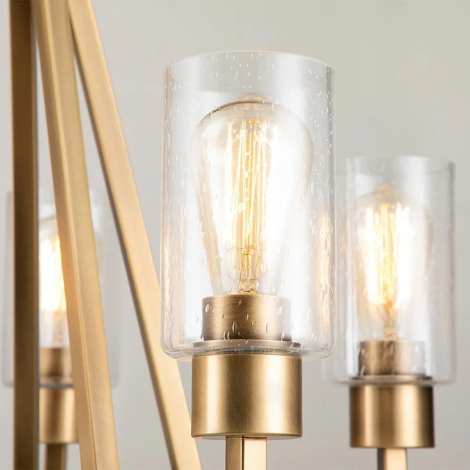 KL-DERYN5-NBR DERYN Natural Brass/Clear Seeded// подвесной E27 5х60  х   