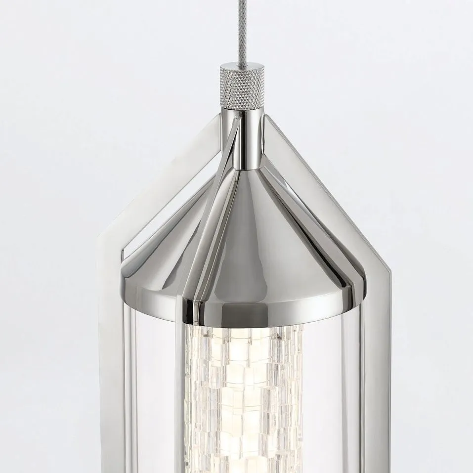 QN-ESPADA-1P-PC ESTRADA Polished Chrome/Clear//прозрачный подвесной LED 1х18  х   