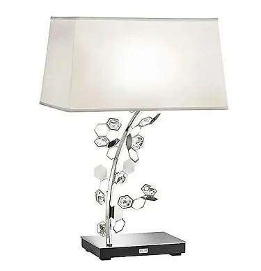 SCY570E-SS1SAB CRYSTALON LAMP stainless steel  /ivory// настольный G9 2х75  х   
