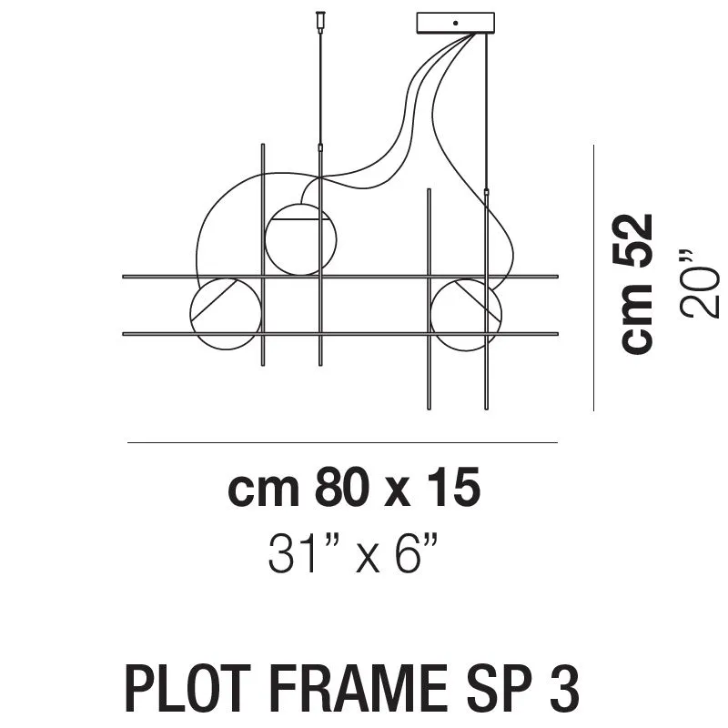 PLOT FRAME SP3  black matt/white// подвесной LED 2700K 3х8,5  х   