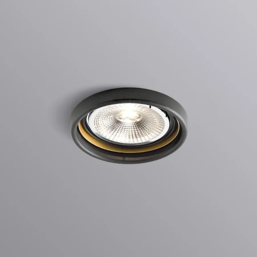 120130K0 OBOQ ROUND black/gold/// встраиваемый G53 1х75  х   