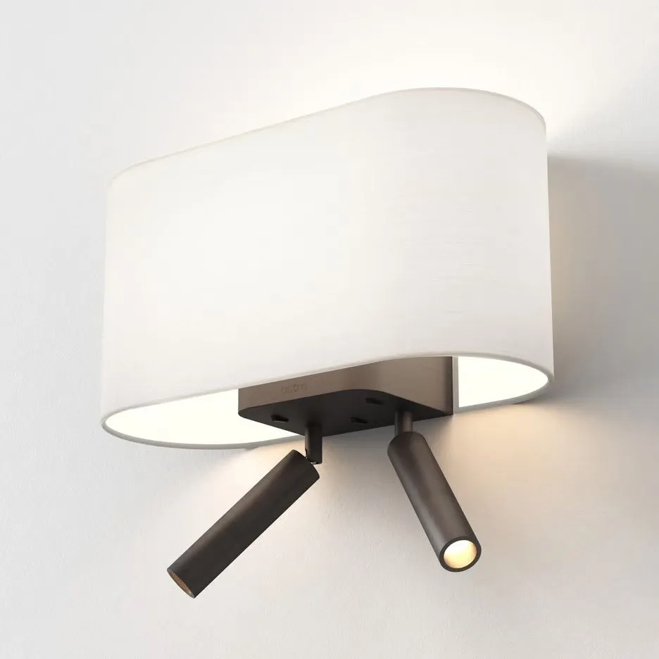 1433006+5043001 VENN Reader Twin Bronze/Putty//прозрачный настенный E27 LED 1х12 LED 2х3.3   