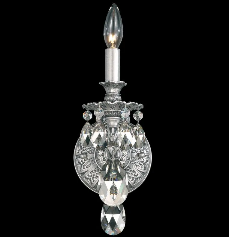 5641 48 O MILANO antique silver/optic crystal// настенный E14 1х40  х   