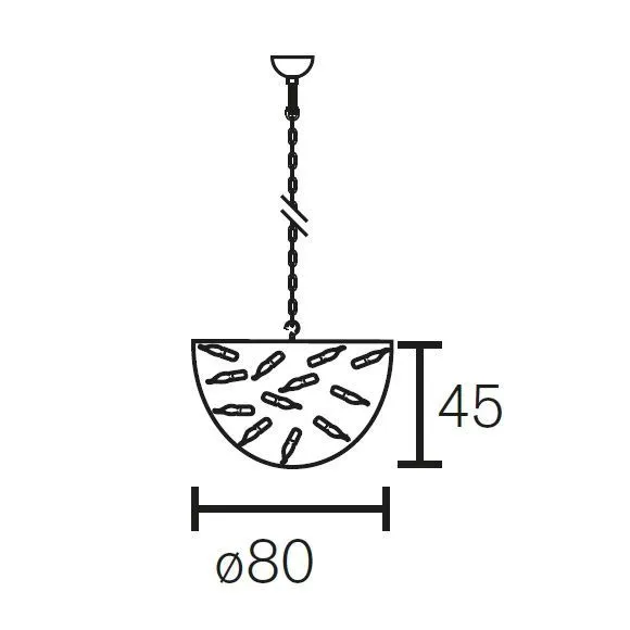 DC80N DELPHINIUM nickel///прозрачный подвесной E14 10х40  х   