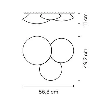 5435.03 PUCK white/white// потолочный G9 3х40  х   