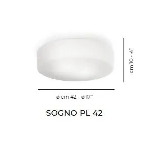 SOGNO PP42 BC/ST BC  WHITE/WHITE// потолочный E27 2х77  х   