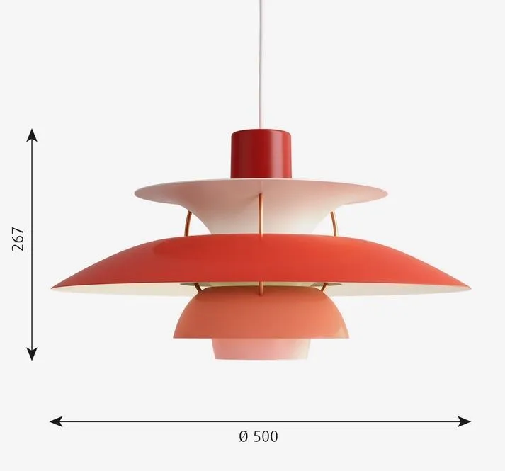 5741099825 PH 5 white/red// подвесной E27 1х75  х   