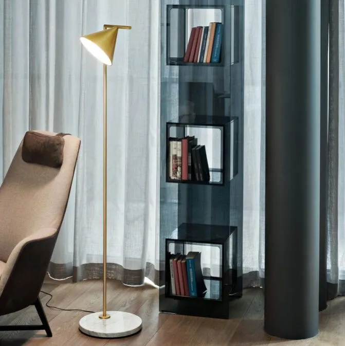 F1530059 CAPITAN FLINT white marble/brushed brass//white напольный LED 1х20  х   